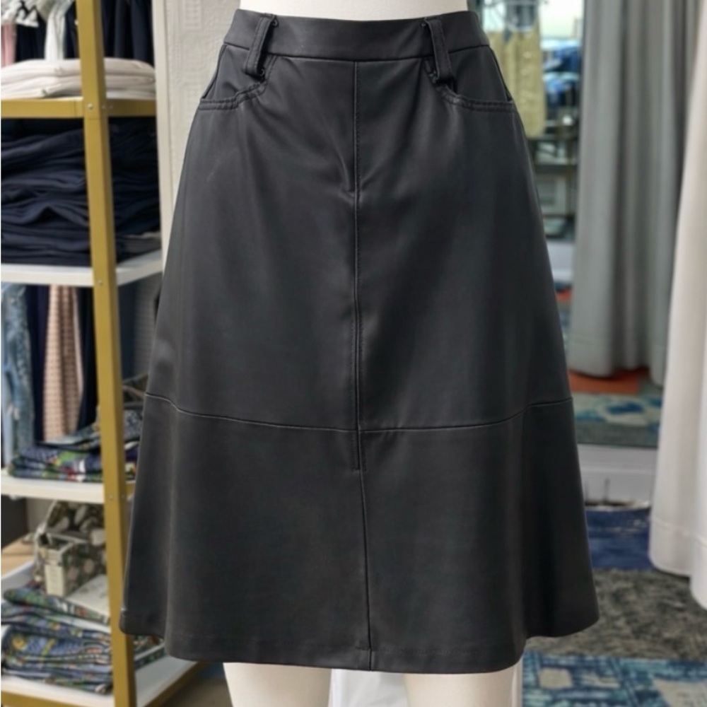 Lysse Black faux Leather Skirt
